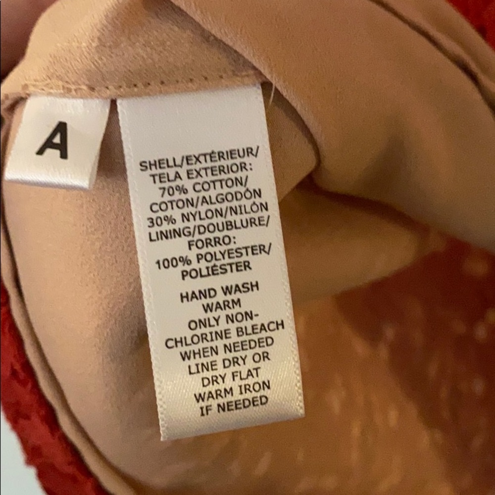 LOFT coral lace cap sleeve dress w/ nude underlay - Picture 4 of 8